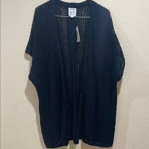 Black Open Knit Women's cardigan